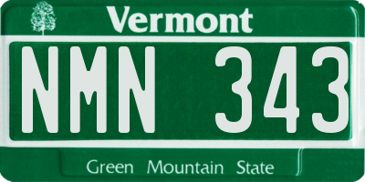 VT license plate NMN343