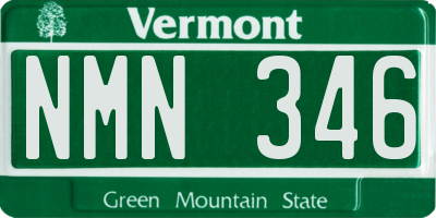 VT license plate NMN346