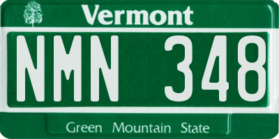 VT license plate NMN348