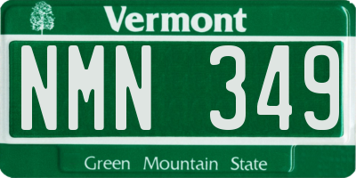 VT license plate NMN349