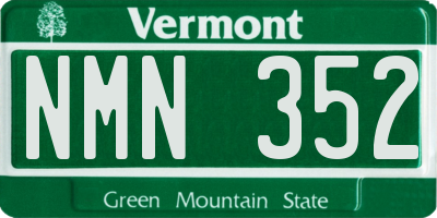 VT license plate NMN352