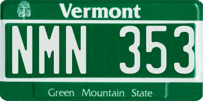 VT license plate NMN353