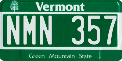 VT license plate NMN357