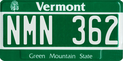 VT license plate NMN362