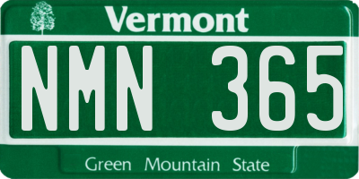 VT license plate NMN365