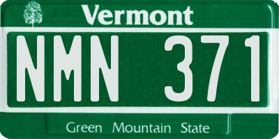 VT license plate NMN371