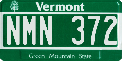 VT license plate NMN372