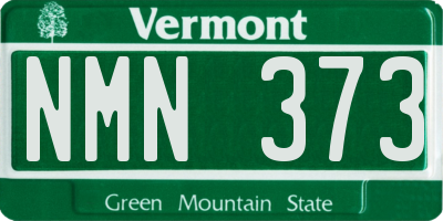 VT license plate NMN373