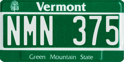 VT license plate NMN375