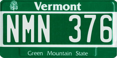 VT license plate NMN376