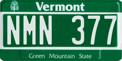 VT license plate NMN377