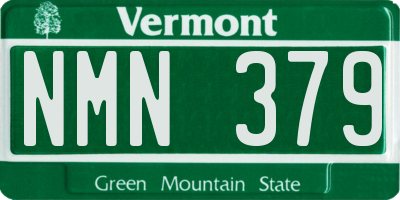 VT license plate NMN379