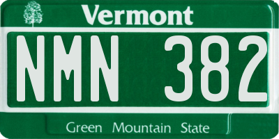 VT license plate NMN382