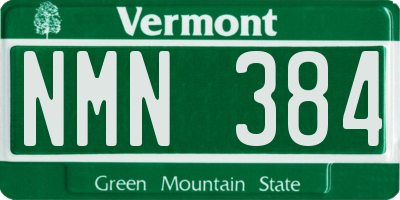 VT license plate NMN384