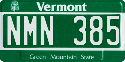 VT license plate NMN385