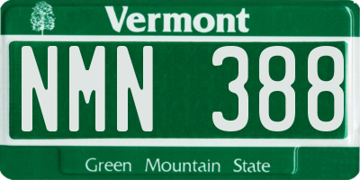 VT license plate NMN388