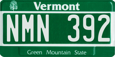 VT license plate NMN392