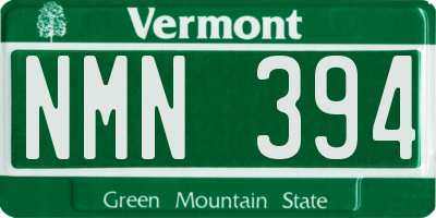 VT license plate NMN394