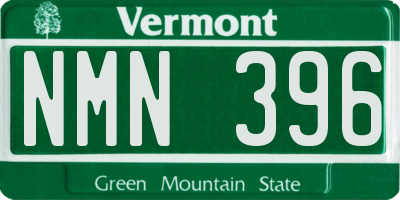 VT license plate NMN396