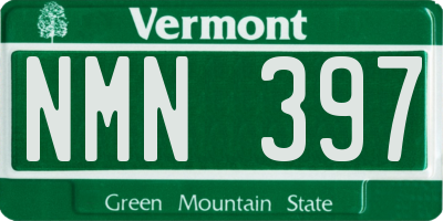VT license plate NMN397