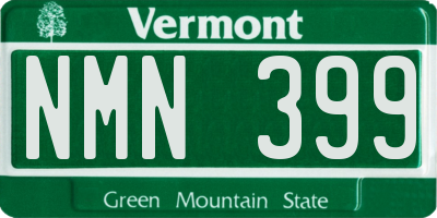 VT license plate NMN399