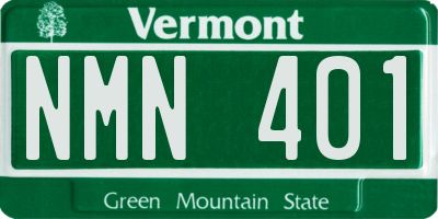 VT license plate NMN401