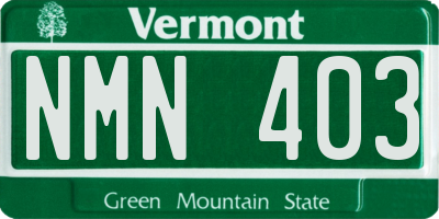 VT license plate NMN403
