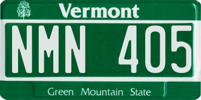 VT license plate NMN405