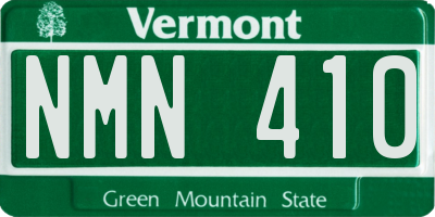 VT license plate NMN410