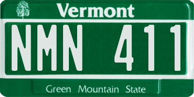 VT license plate NMN411