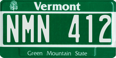VT license plate NMN412