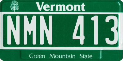 VT license plate NMN413