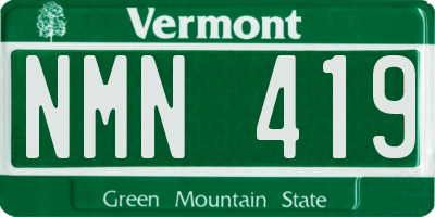 VT license plate NMN419