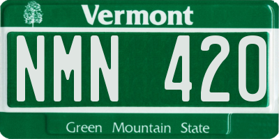 VT license plate NMN420
