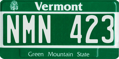 VT license plate NMN423