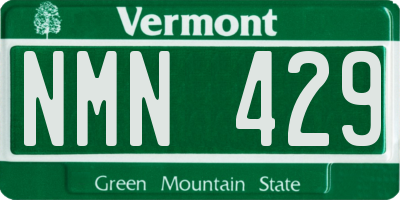 VT license plate NMN429