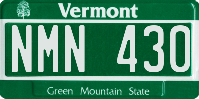 VT license plate NMN430