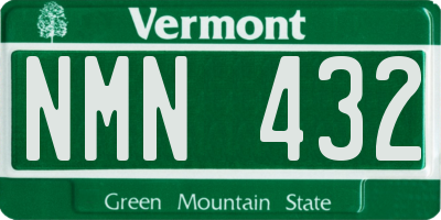 VT license plate NMN432