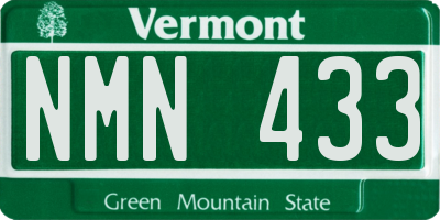 VT license plate NMN433