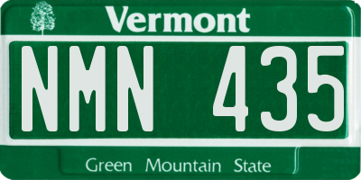 VT license plate NMN435