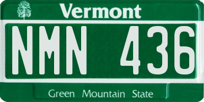VT license plate NMN436