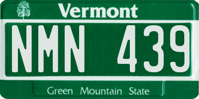 VT license plate NMN439