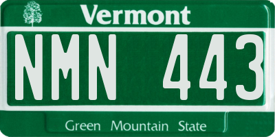 VT license plate NMN443