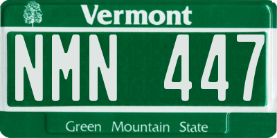 VT license plate NMN447