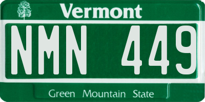 VT license plate NMN449