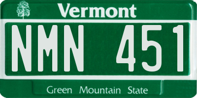 VT license plate NMN451