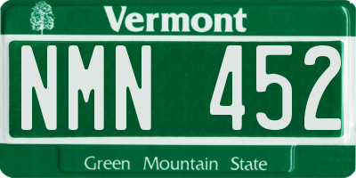 VT license plate NMN452