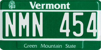 VT license plate NMN454