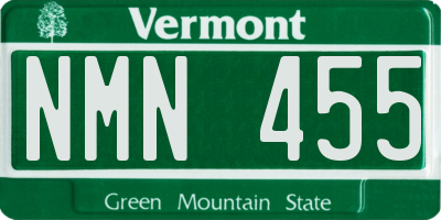 VT license plate NMN455