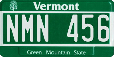 VT license plate NMN456